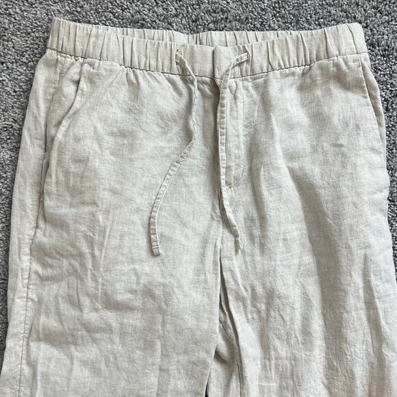 H&M‎ Linen Cotton Blend Cream Straight Leg Pants - Picture 7 of 10